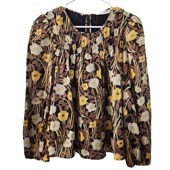 Rebecca Taylor Tops - Rebecca Taylor Cotton Silk Blend Floral Blouse M Cottage Farmhouse Fall Office